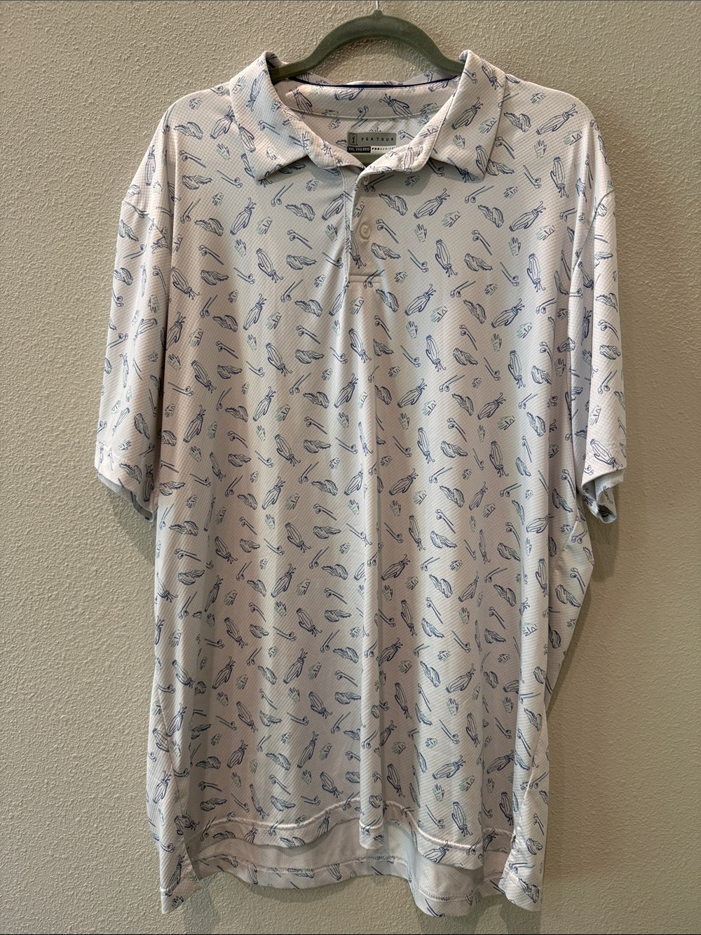 PGA Tour Light Blue Polo with golf print